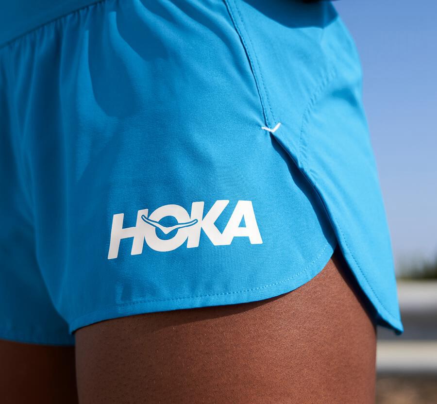 Hoka One One Şort Kadın Mavi - Performance - FU0543269